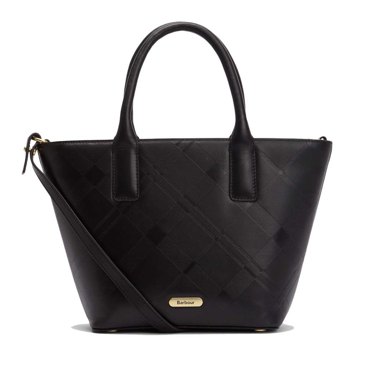 Black/Deboss Tartan Barbour Womens Burch Deboss Leather Bag