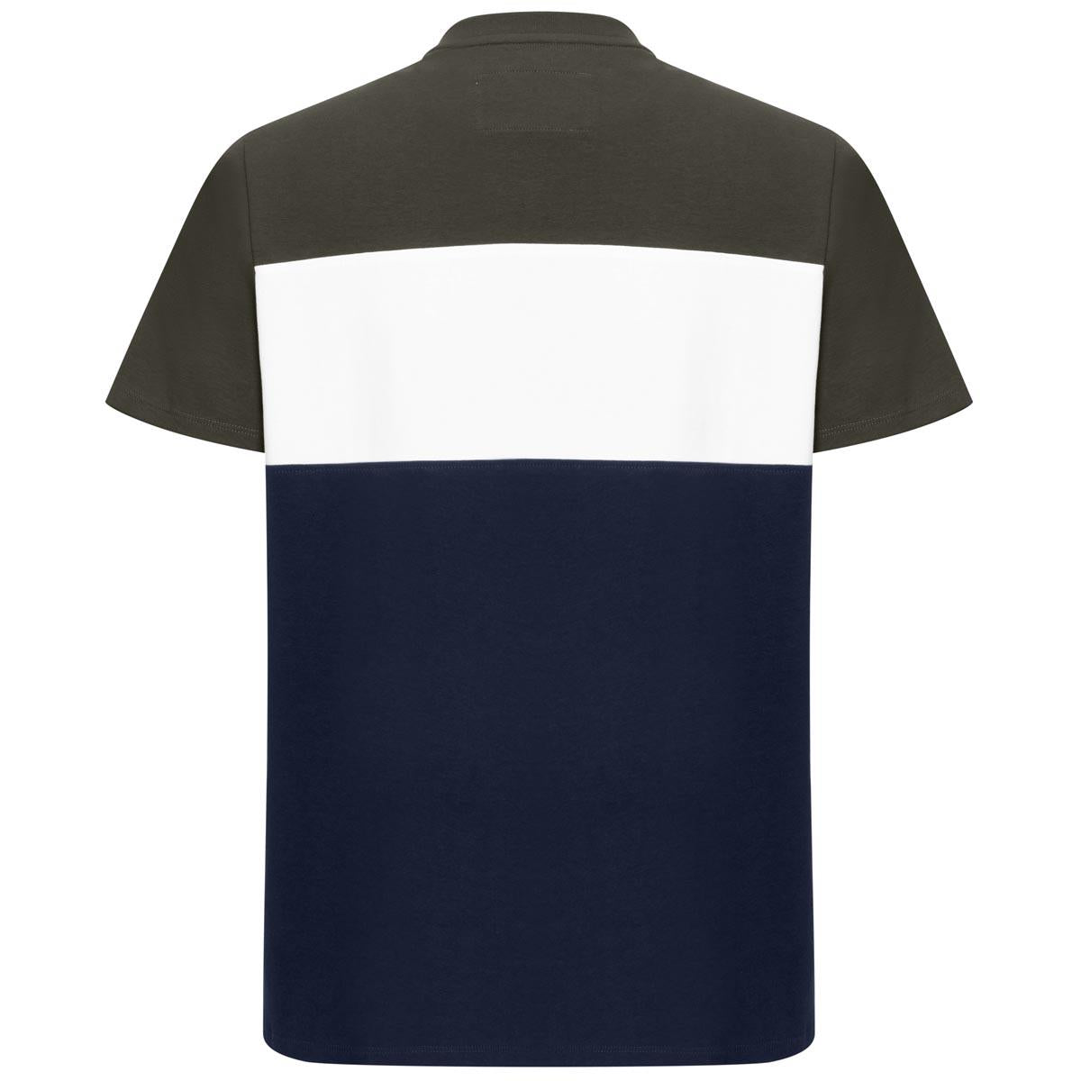 Forest/White/Navy Hoggs Of Fife Mens Dalbeattie Colour Block T-Shirt Back