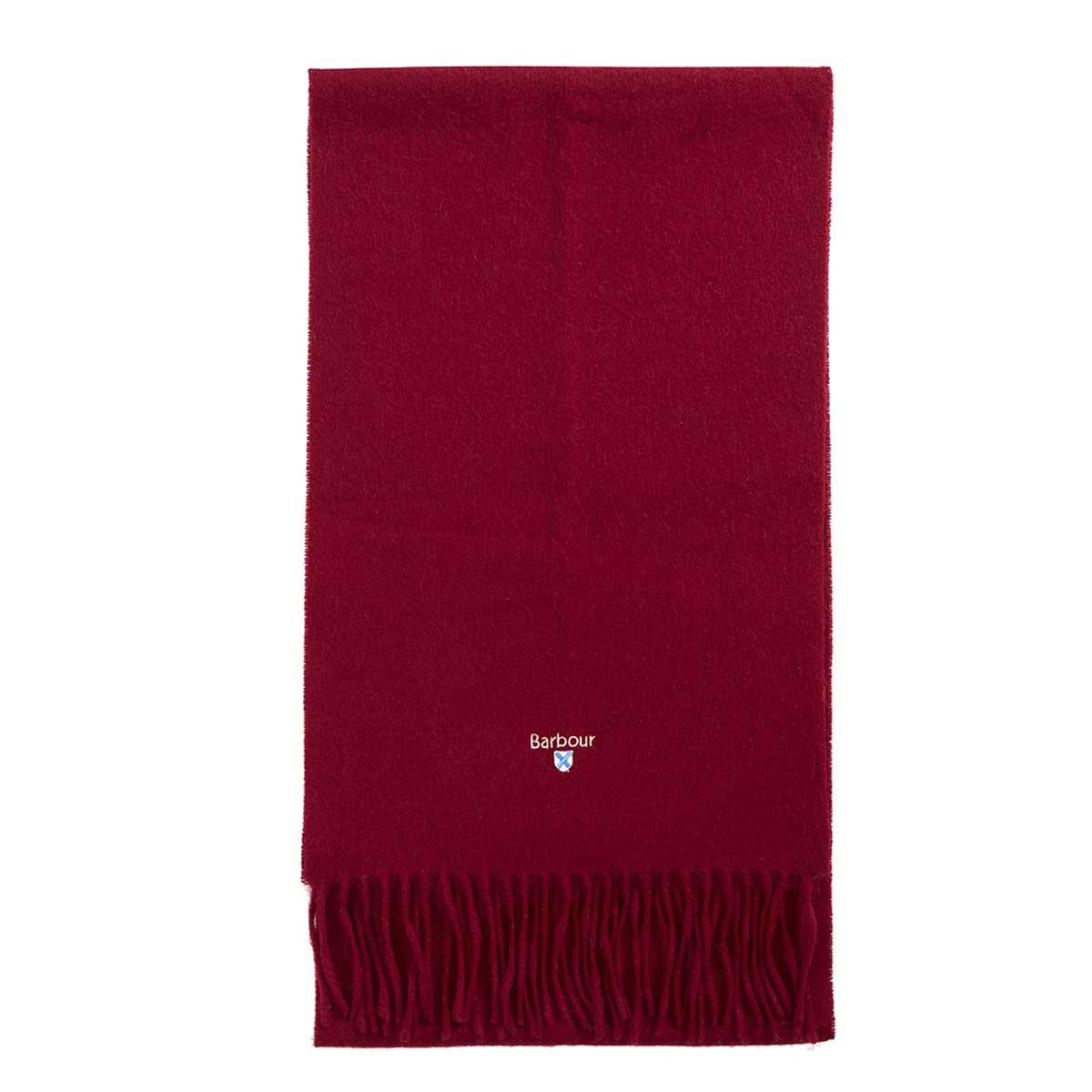 Biking Red Barbour Unisex Plain Lambswool Scarf