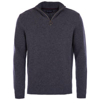 Charcoal Barbour Mens Essential Lambswool Half Zip Sweater
