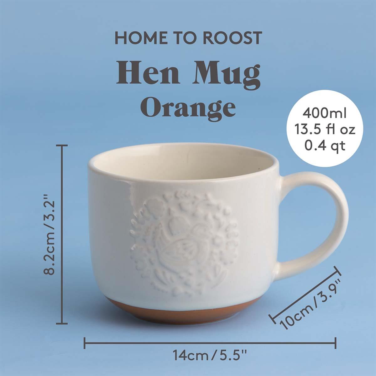 Mason Cash Folk Farmyard Hen Orange Mug