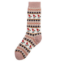 Pink Barbour Womens Robin Fair Isle Sock