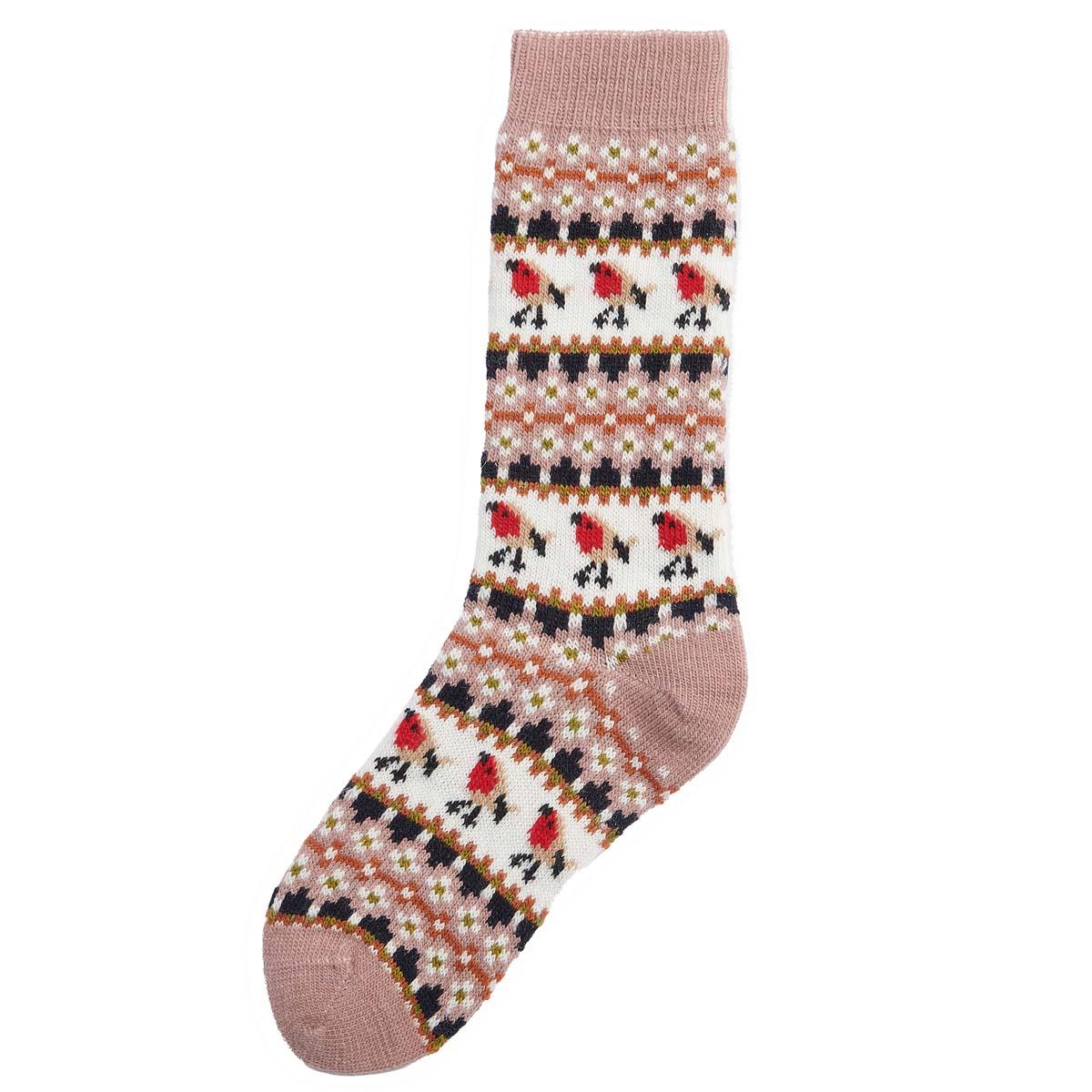 Pink Barbour Womens Robin Fair Isle Sock