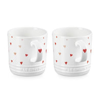 Le Creuset Stoneware Set of 2 Mugs Heart decal