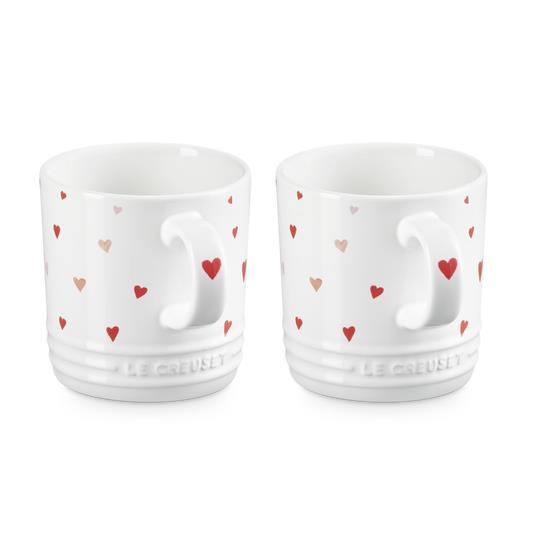 Le Creuset Stoneware Set of 2 Mugs Heart decal