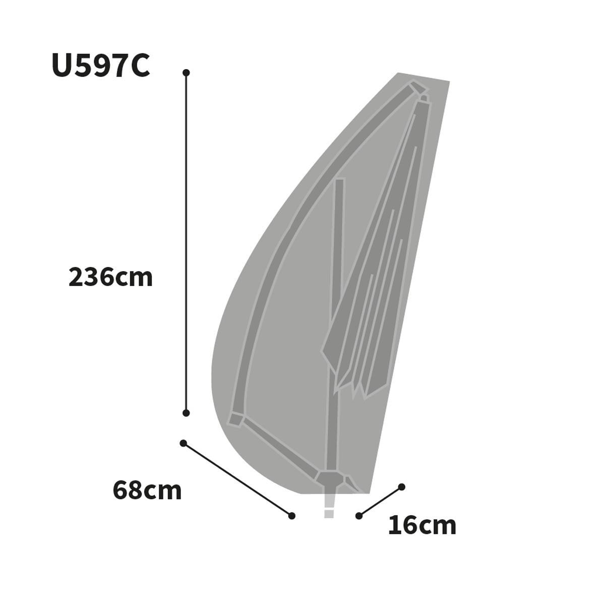Bosmere Ultimate Protector Cantilever Charcoal U750C Parasol Cover