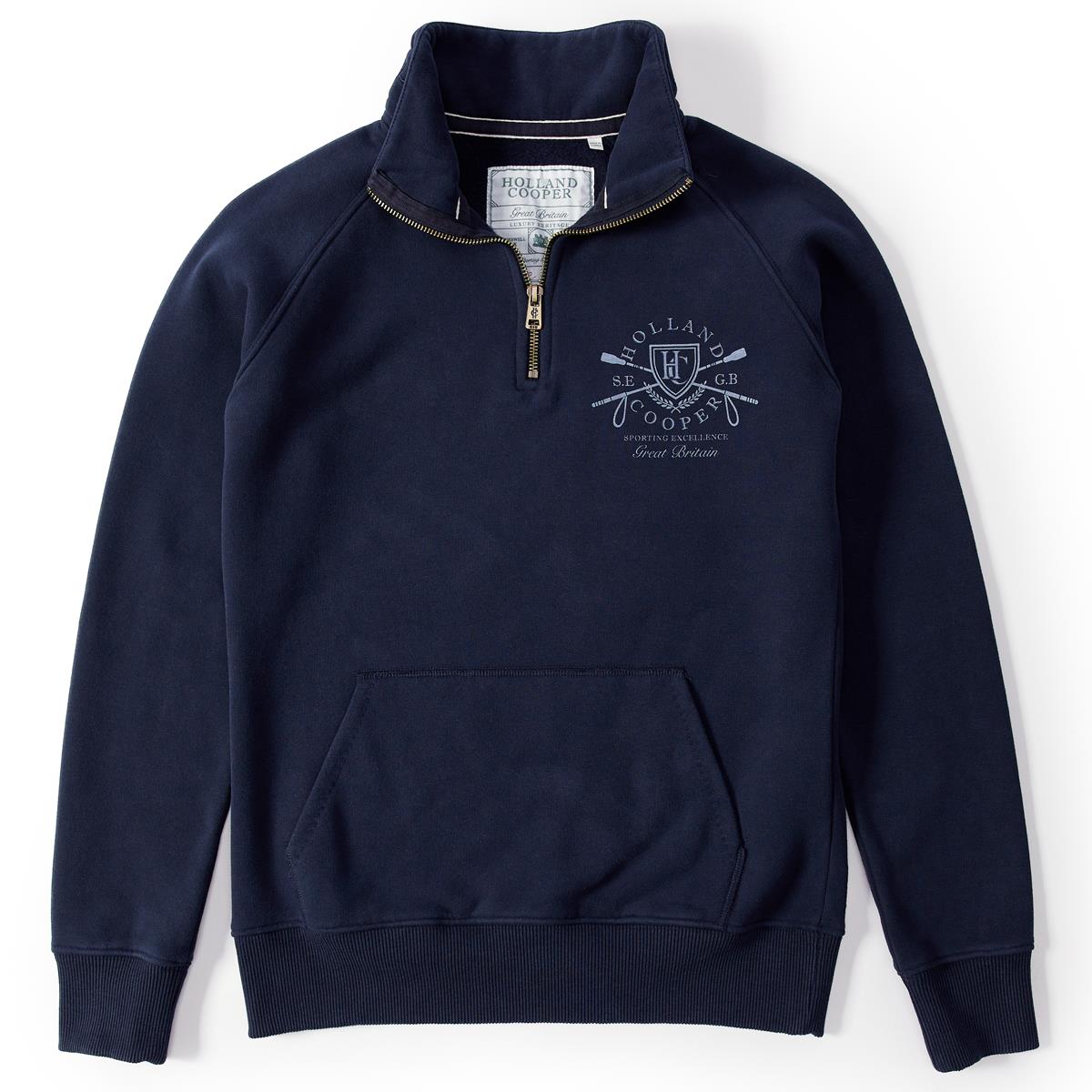 Holland Cooper Womens Crest Zip Henley Jumper