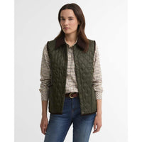 OLIVE Barbour Womens Darwen Quilted Gilet FRONT