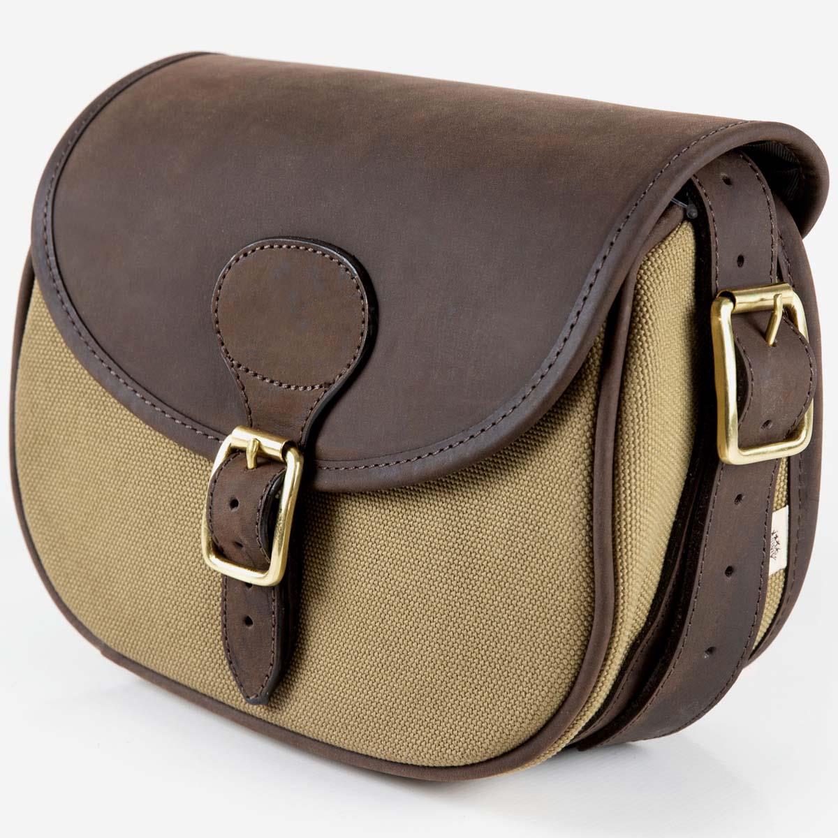 Teales Huntsman Oiled Leather & Khaki Canvas Cartridge Bag