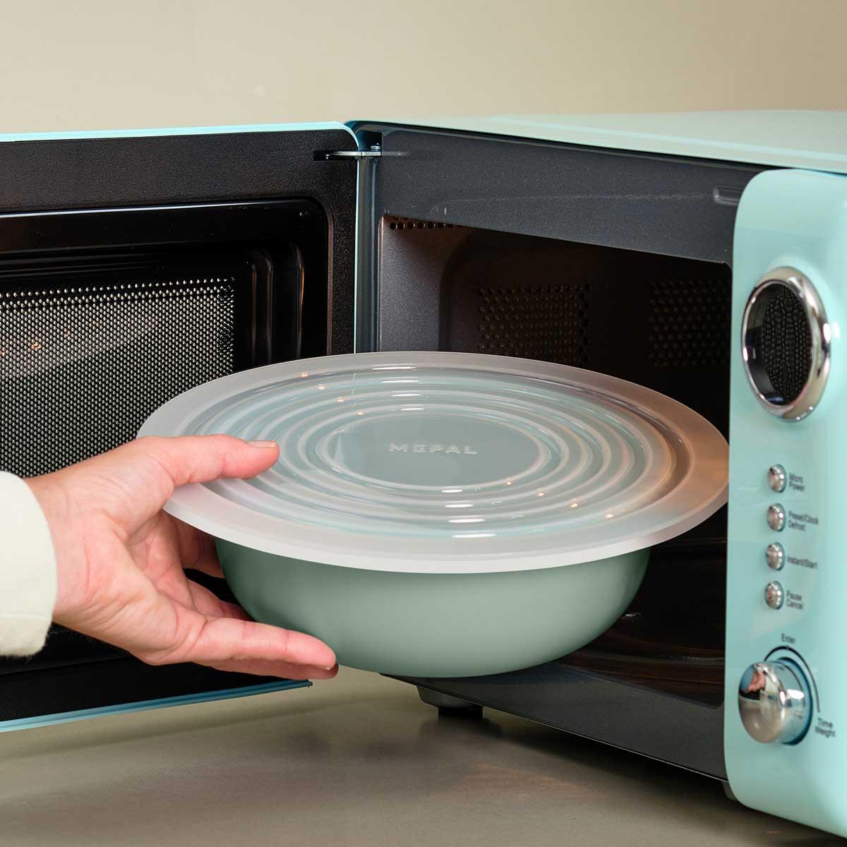 Mepal Round Multi Bowl Microwavable Lid In Use