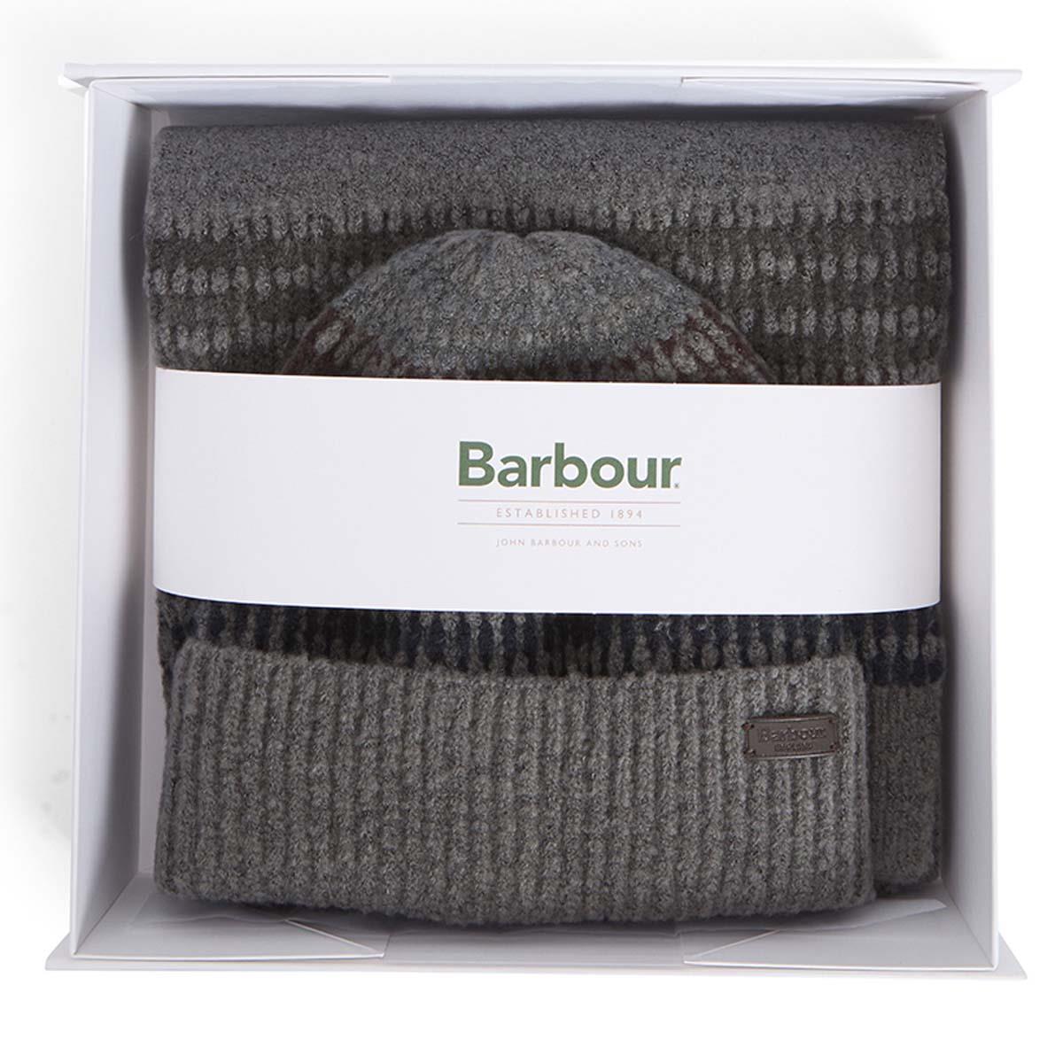 Barbour Branton Beanie & Scarf Gift Set / Midnight Oak MGS0089TN381