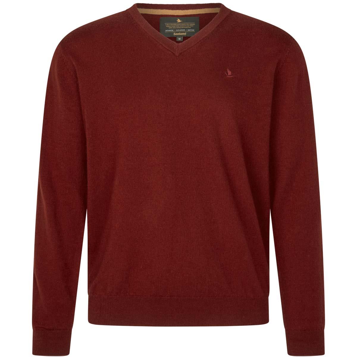 Seeland Mens Pine V-Neck Merino Pullover
