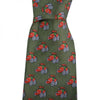 Sax Designs Green & Red Tractor Print Silk Tie