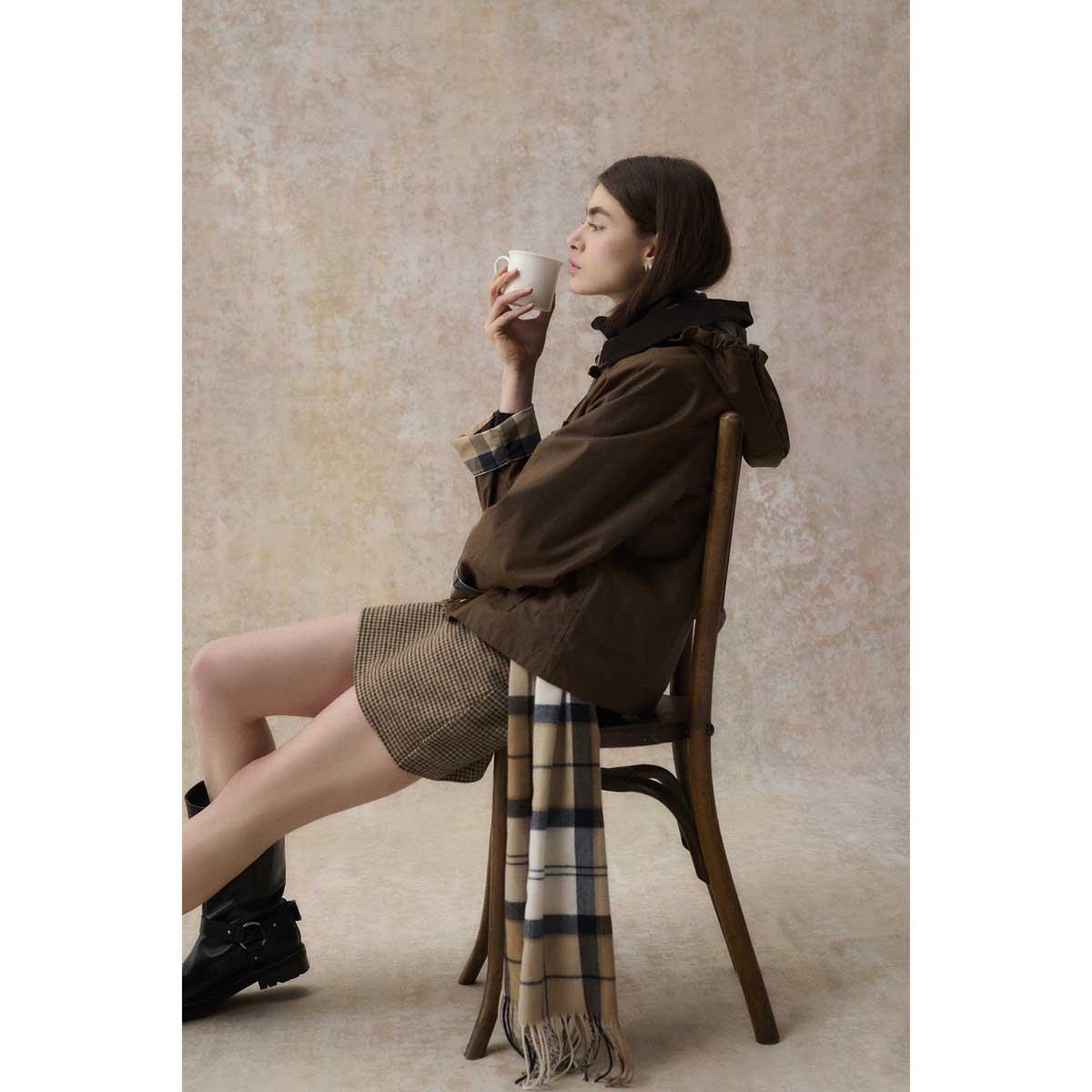Hessian Tartan Barbour Womens Rosefield Tartan Scarf Lifestyle