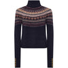 Ink Navy Holland Cooper Womens Rebecca Roll Neck Fair Isle Knit Jumper