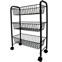 Black Delfinware 3 Tier Mobile Trolley