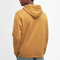 Cumin Barbour Mens Farnworth Hoodie On Model Rear