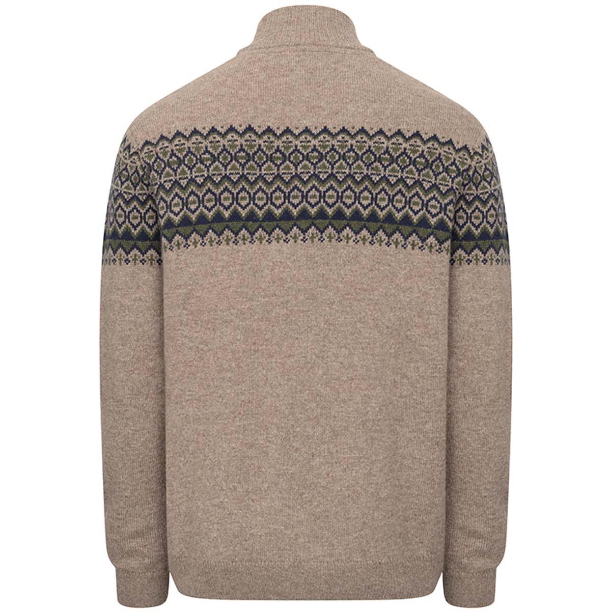 Hoggs Of Fife Mens Colonsay Fair Isle 1/4 Zip Pullover