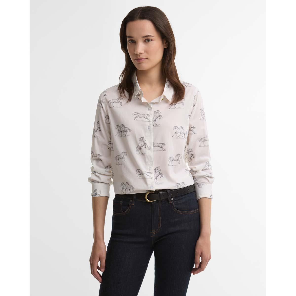 Multi Horse Barbour Womens Safari Shirt FRONT