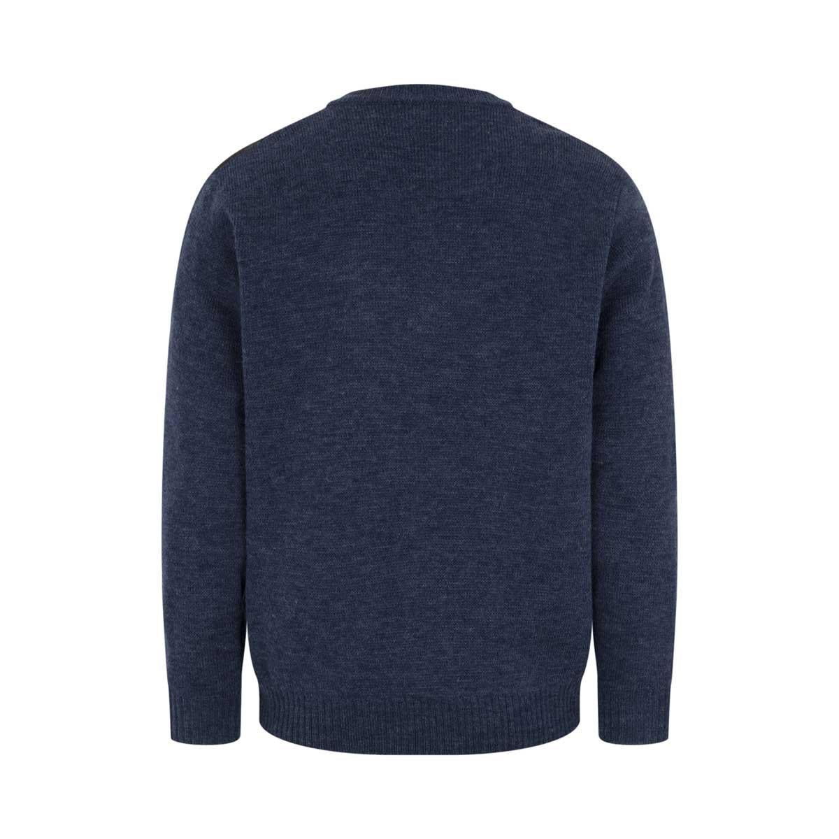 Storm Blue Marl Hoggs Of Fife Mens Melrose II V-Neck Pullover Back