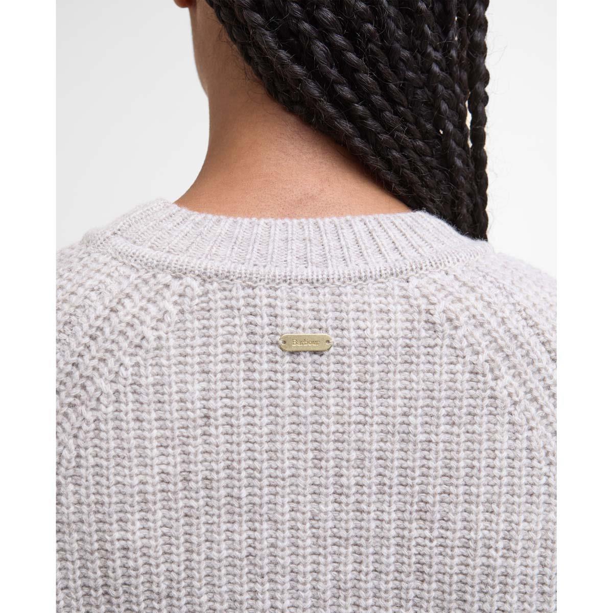 Oat Barbour Womens Irene Knitted Jumper Shoulders