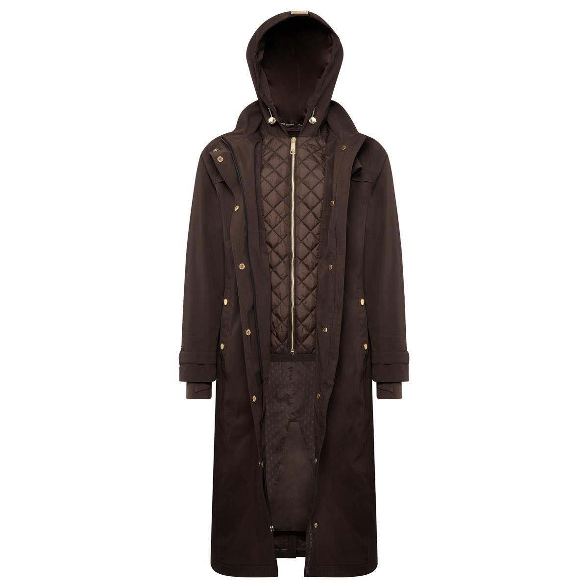 Chocolate Holland Cooper Womens Folgate Rain Coat Interior