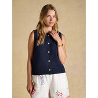 Joules Womens Holly Button Tank Top