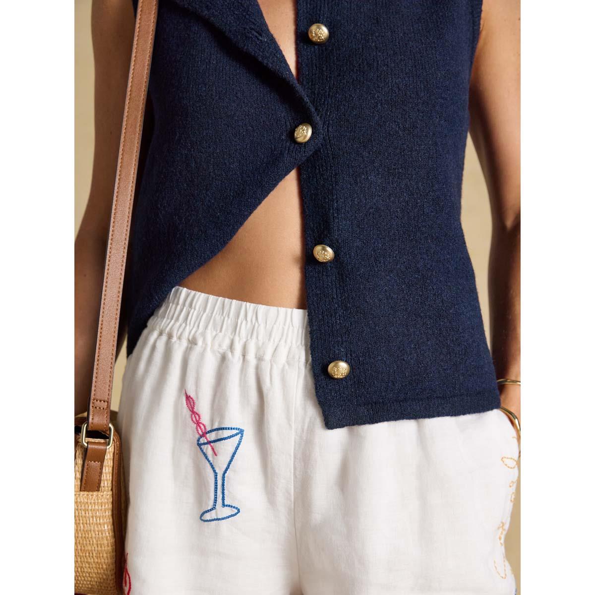 Joules Womens Holly Button Tank Top
