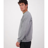 Mid Grey Marle Swanndri Mens Summit Crew Jumper Side
