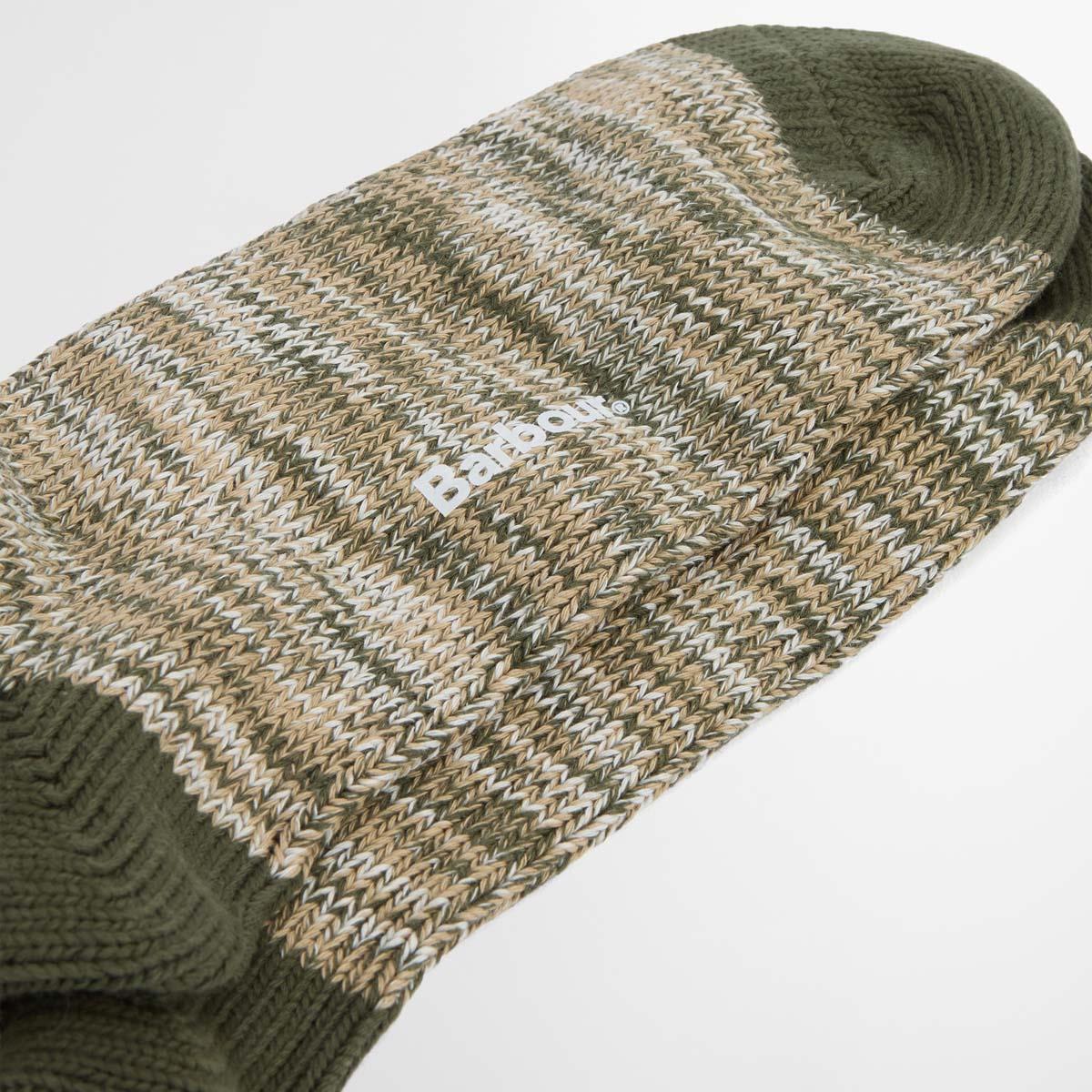 Olive Mix Barbour Mens Bedrock Boot Socks Sole
