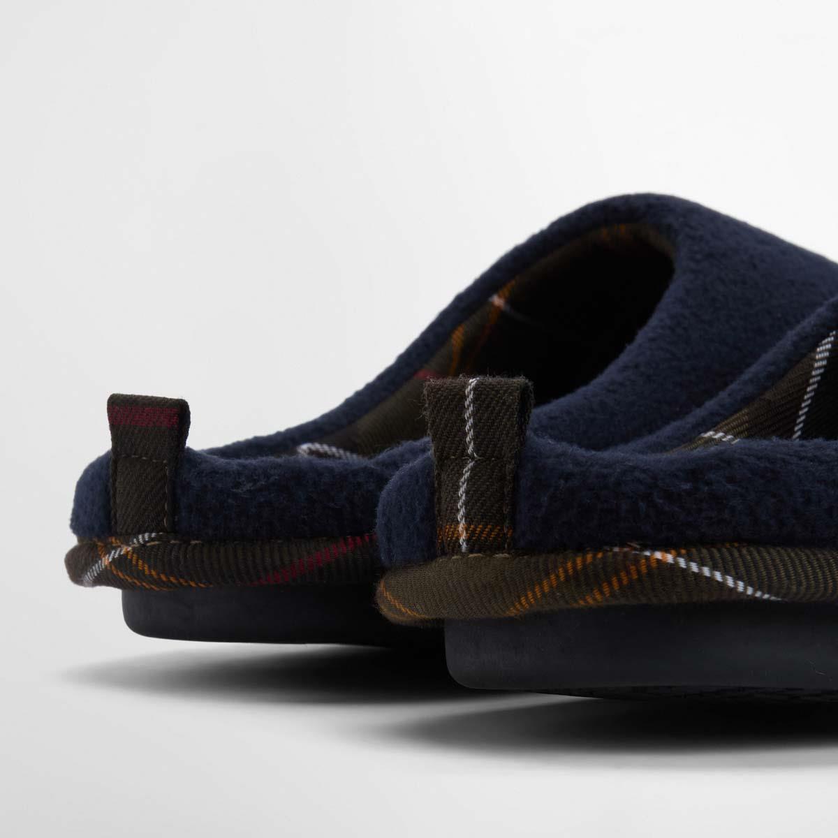 Navy Barbour Mens Hexham Slipper back