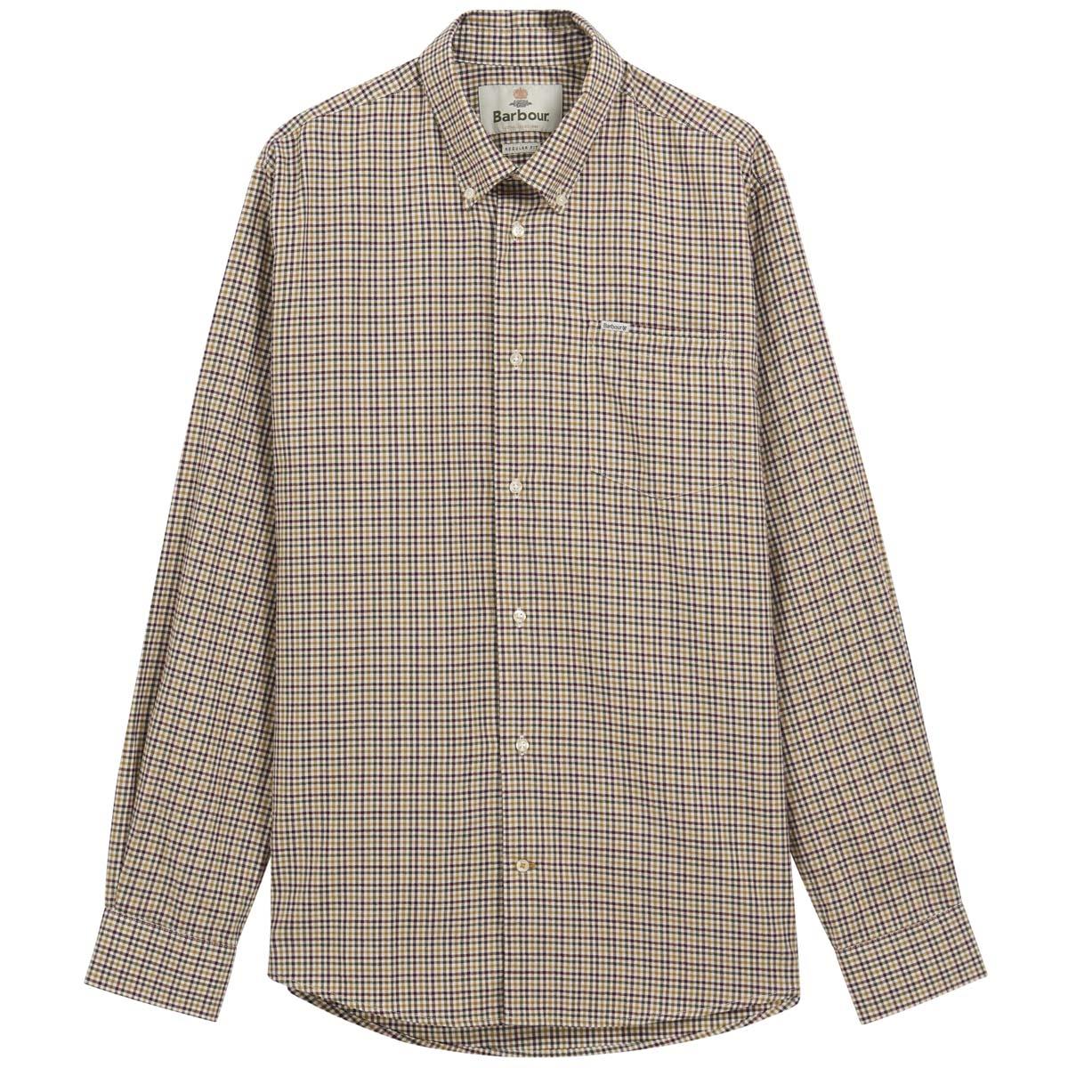 Dark Bordeaux Barbour Mens Farmtown Regular Fit Checked Shirt