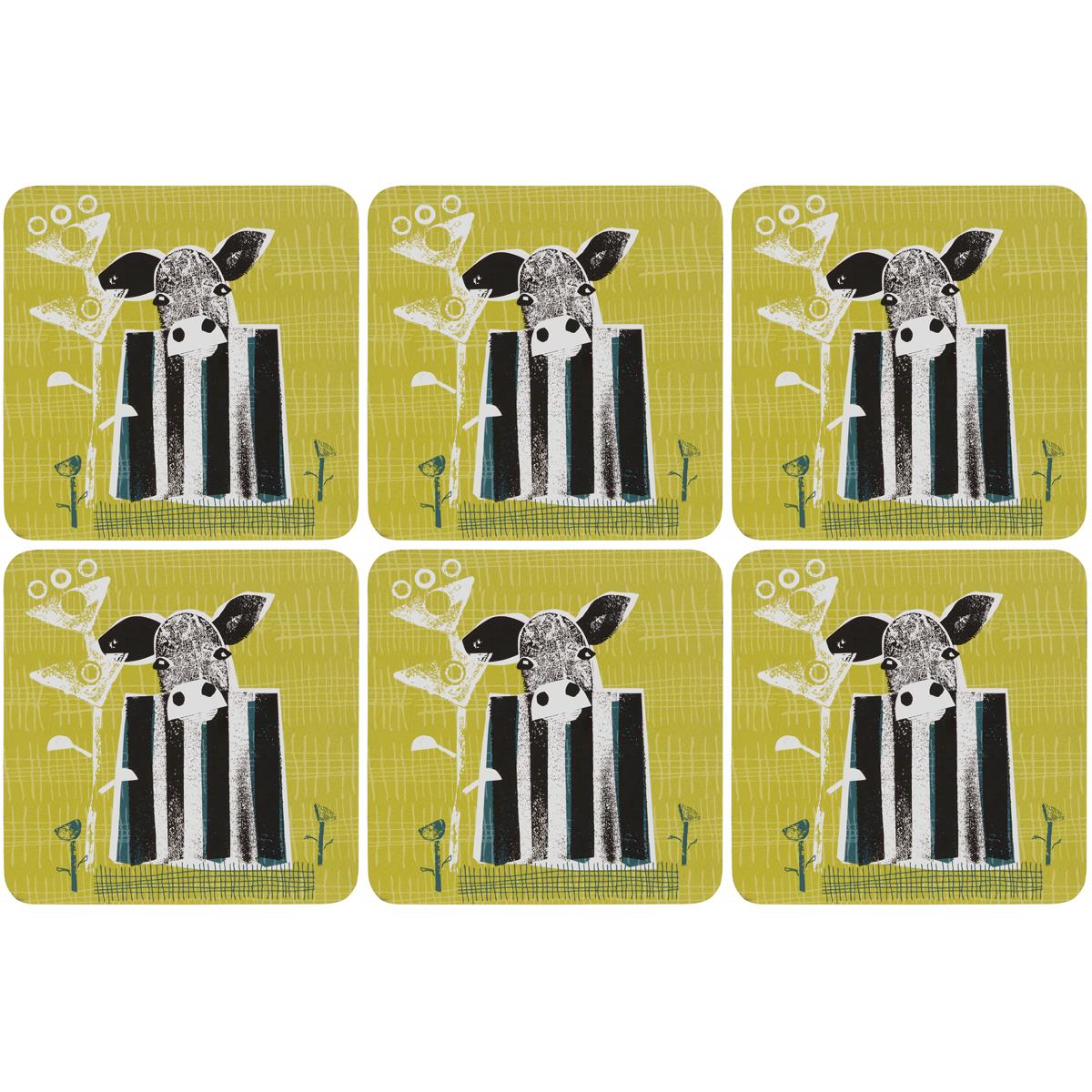 Denby Cow Set Of 6 Coasters