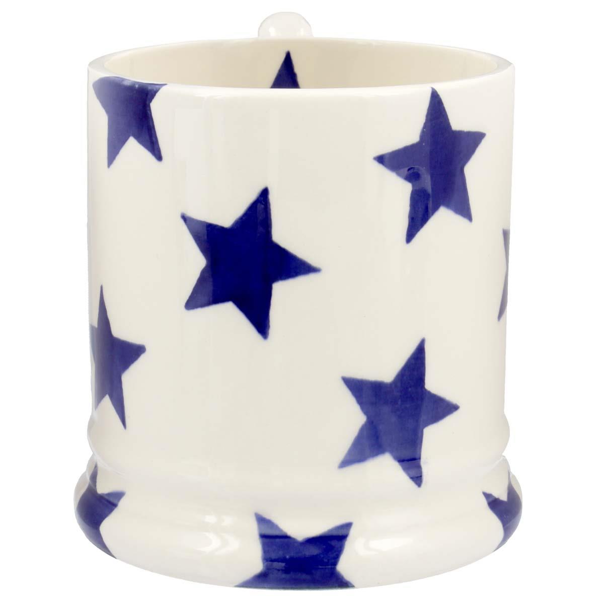Emma Bridgewater Blue Star Half Pint Mug Side
