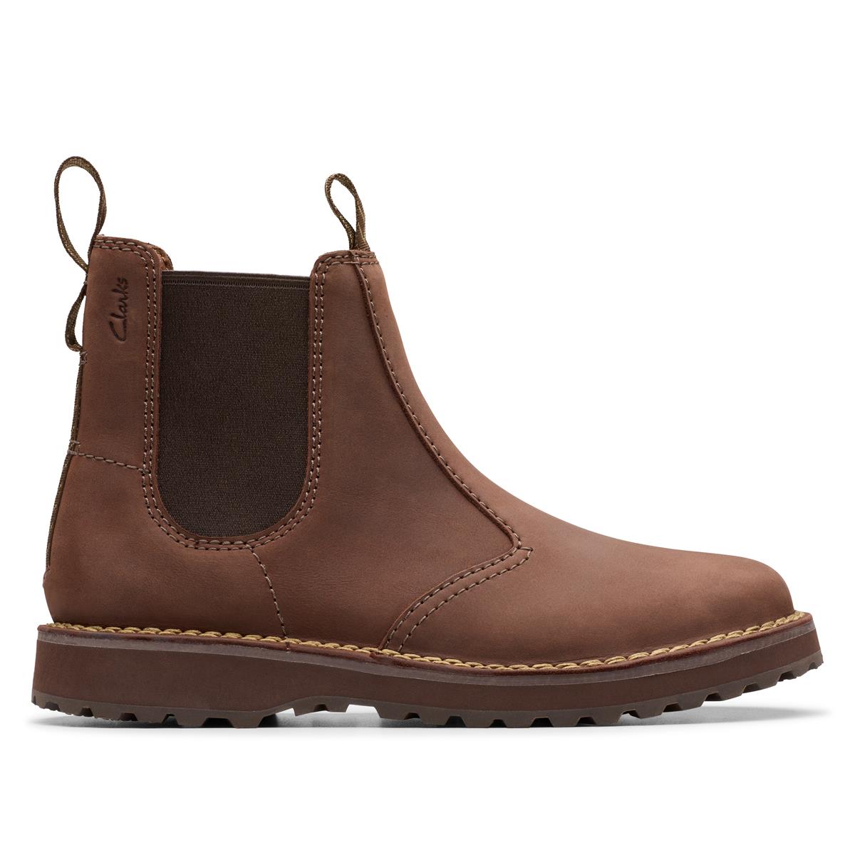 Clarks Mens Solsbury Easy Boot Dark Brown Leather