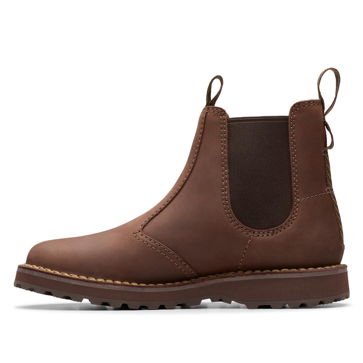 Clarks Mens Solsbury Easy Boot Dark Brown Leather