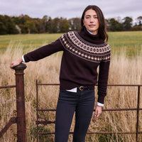 Seal Brown Barbour Womens Darwen Knitted Jumper LS2