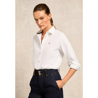 White Holland Cooper Womens Oxford Shirt on model
