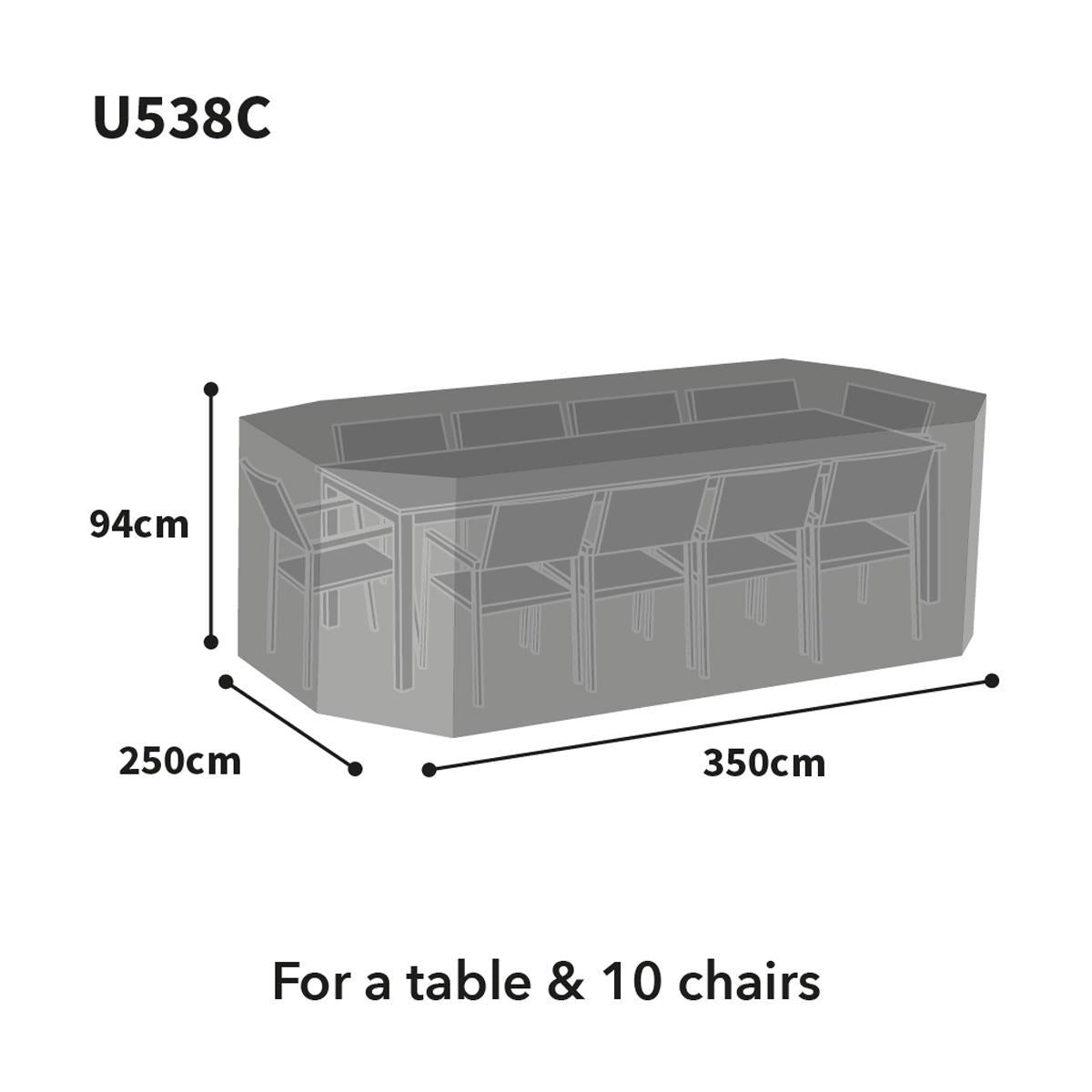 Bosmere Ultimate Protector Rectangular Patio Set Cover 10 Seat Green U538G