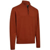 Oak Rust Melange Deerhunter Mens Harrington Half-Zip Knit