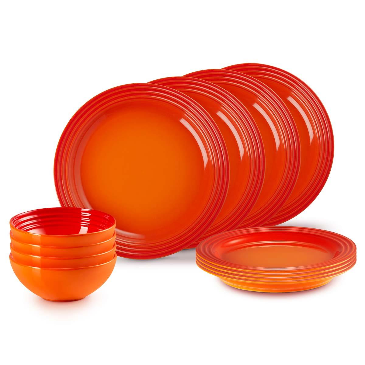 Le Creuset Stoneware 12 Piece Dinnerware Set