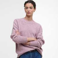 Pink Blush Barbour Womens Lavensdale Crew Knitted Jumper Front