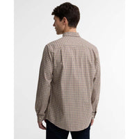 Dark Bordeaux Barbour Mens Farmtown Regular Fit Checked Shirt BACK