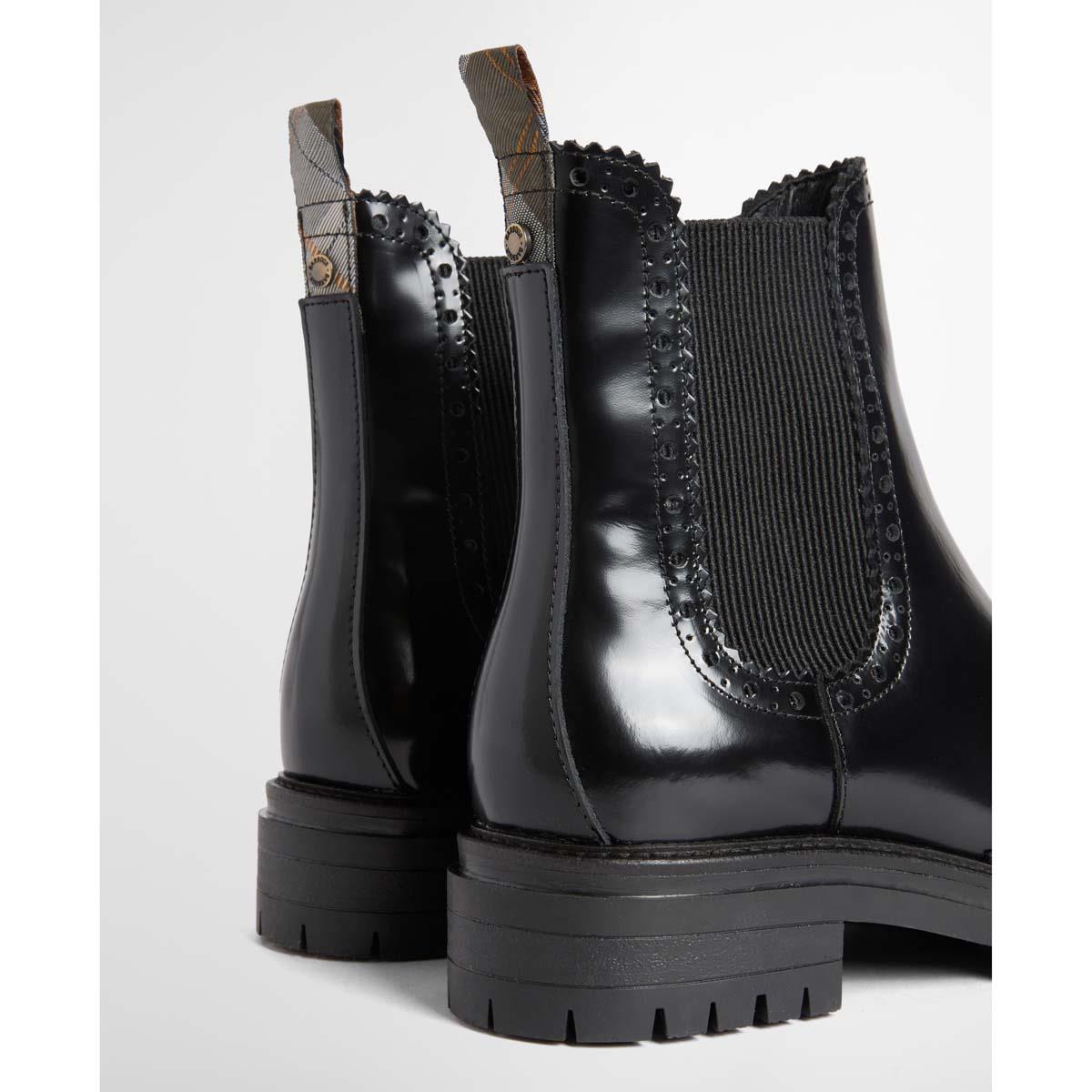 BLACK Barbour Womens Fawne Chelsea Boot BACK