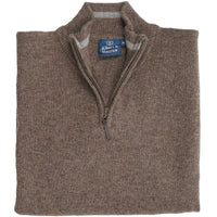 Albert and Maurice Netherton Zip Neck Lambswool Jumper Taupe