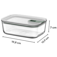 Nordic Sage Mepal EasyClip Glass Storage Box 1000ml Dimensions