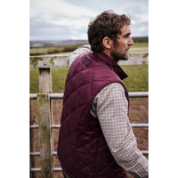 DARK BORDEAUX Barbour Mens Finn Quilted Gilet LS4