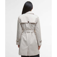 Mist/Hessian Tartan Barbour Womens Short Greta Showerproof Jacket Back