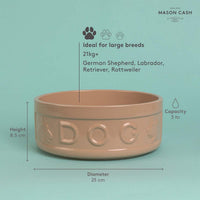 Mason Cash Cane Lettered Dog Bowl 25cm INFO
