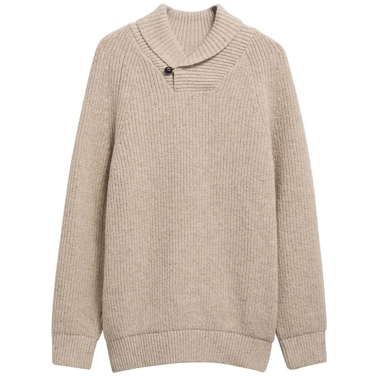 Barbour Mens Essential Fleck Shawl Neck Jumper